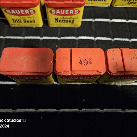 Sauers Sauer's Spices Metal Tins Vintage - Picture 15 of 17